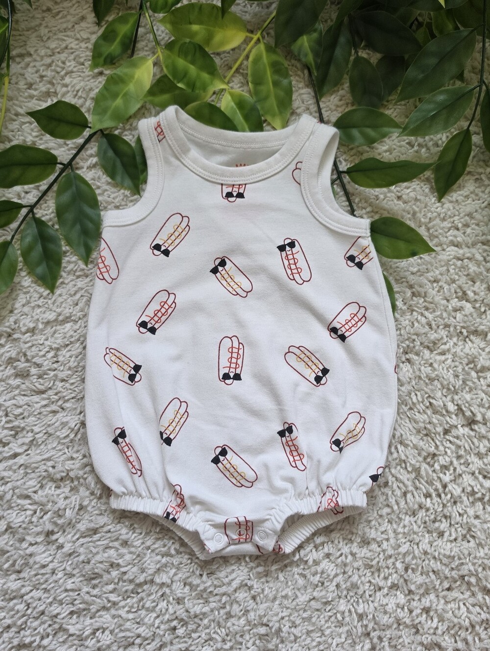 Baby Boy Cat & Jack Hot Dog Romper (0-3 Months)